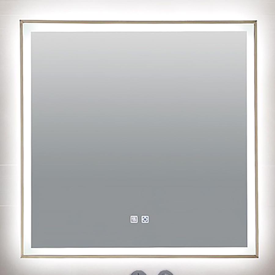ウォールミラー LED付き タッチスイッチ 750×750 壁掛け 玄関 化粧 洗面 正方形 四角形 スクエア おしゃれ 鏡 女優ライト 高級 ホテル BG-M126 Luxury Stage | 