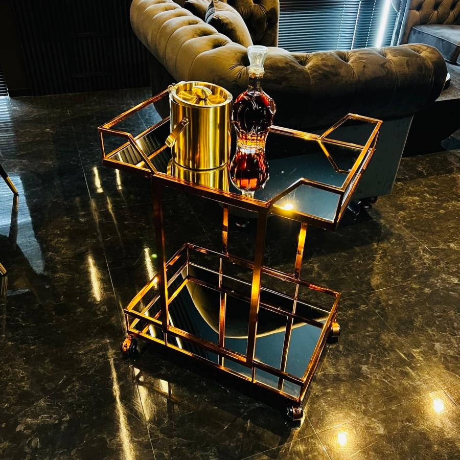 Premium bronze cart (ブロンズ&ミラー) デザートカート ワゴン サイド