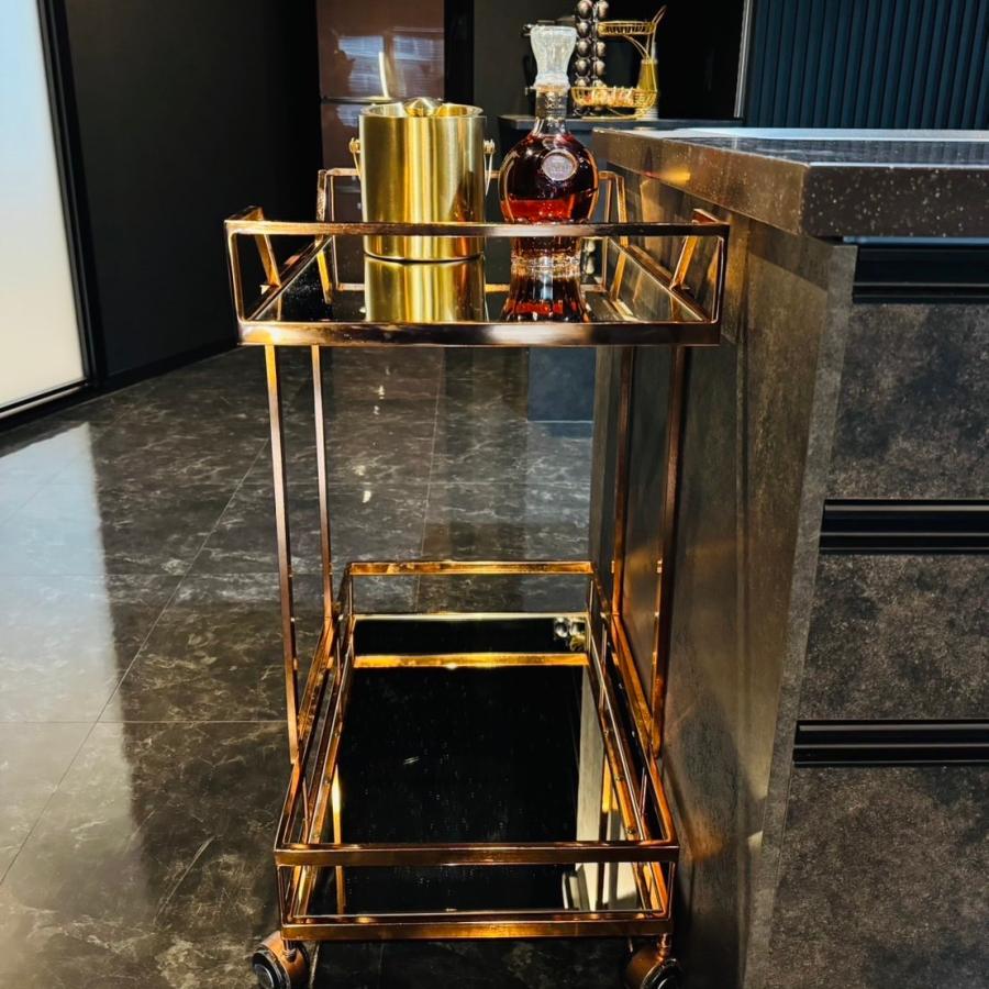Premium bronze cart (ブロンズ&ミラー) デザートカート ワゴン サイド