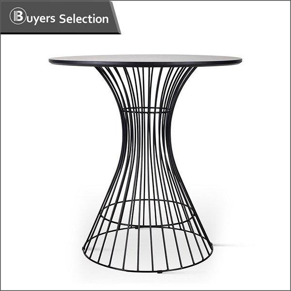 ラウンドアイアンテーブル ハイテーブル ブラック ゴールド 黒 デザイナーズ おしゃれ 丸型 屋外 サイドテーブル