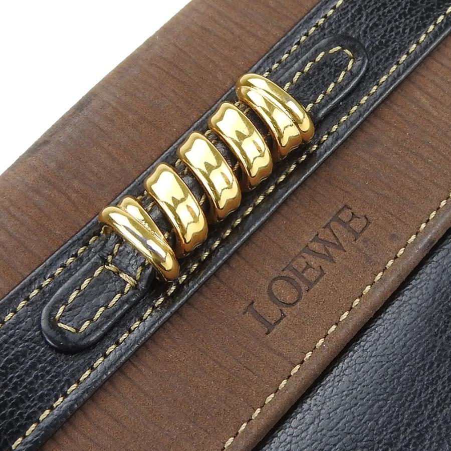 LOEWE（ロエベ） 中古 二つ折り財布 ベラスケス レザー ブラック