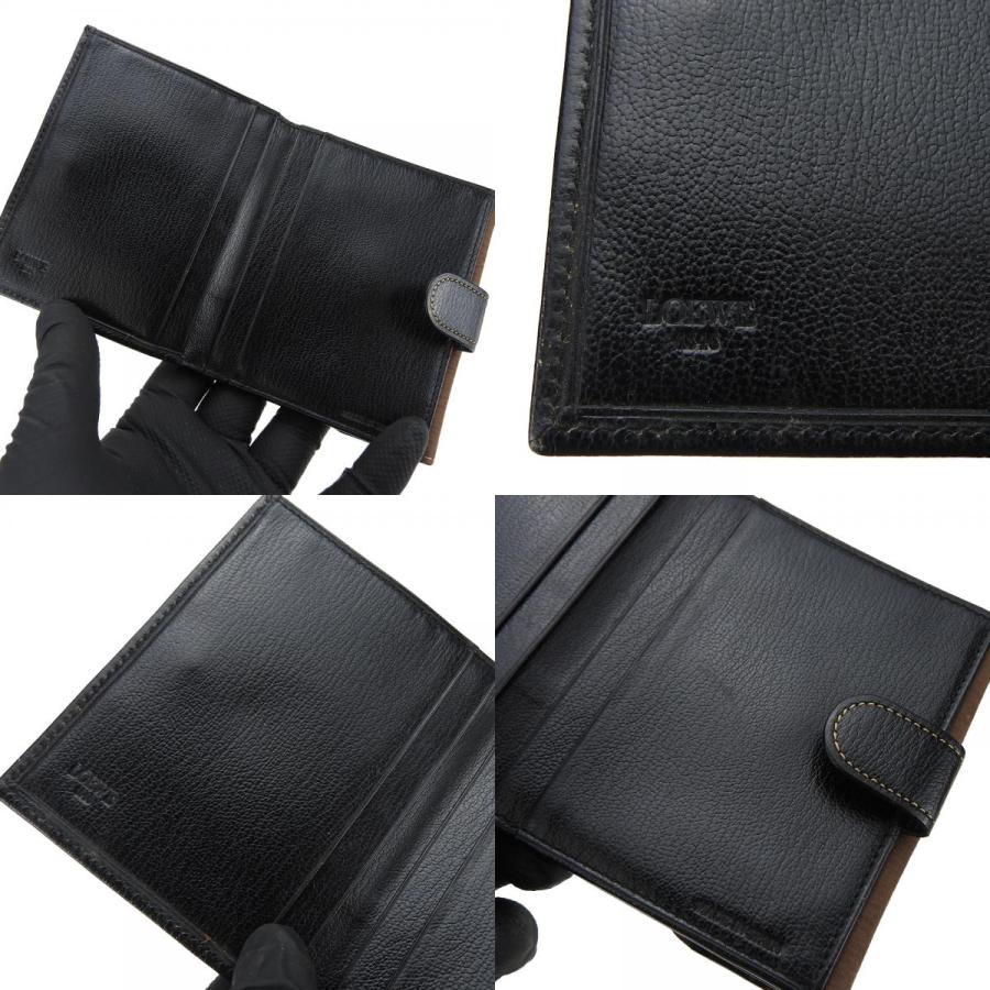 【美品】 LOEWE ロエベ ベラスケス 二つ折り財布 レザー ブラックブラウン LOEWE（ロエベ） 中古 二つ折り財布 ベラスケス レザー ブラック