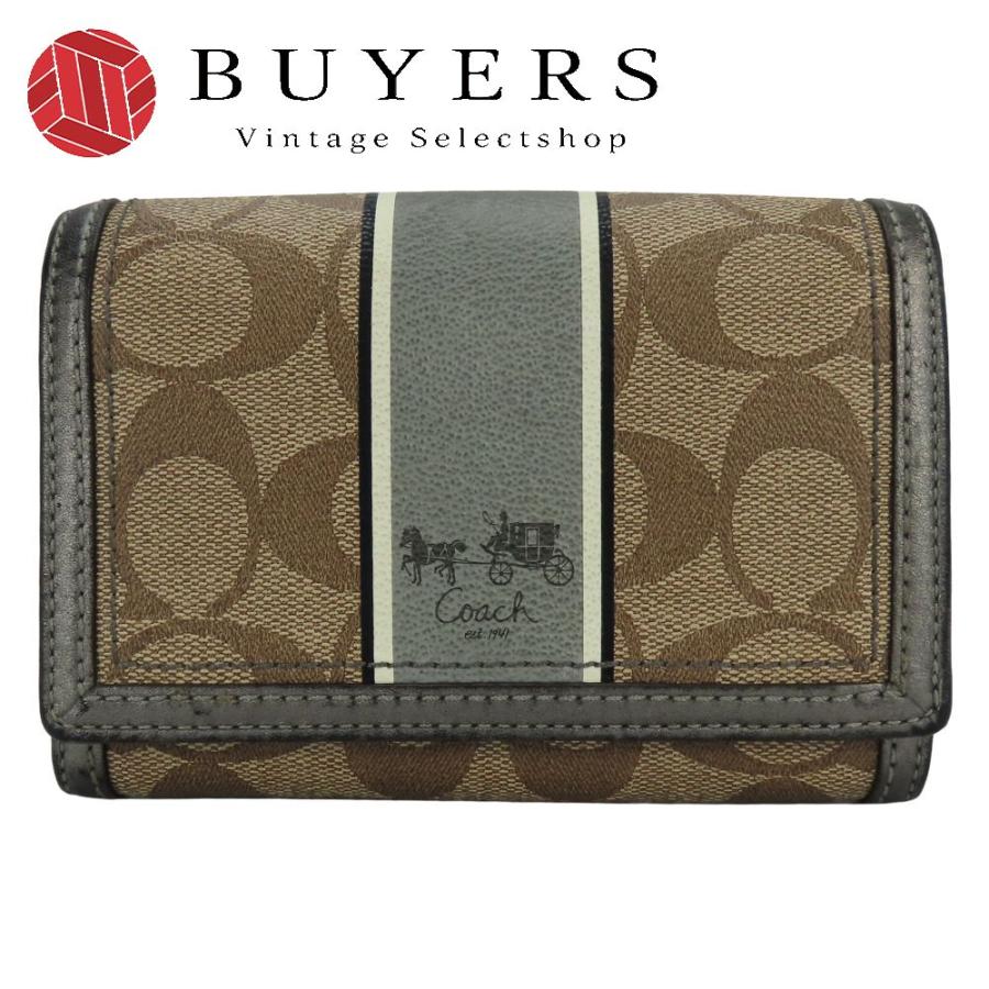 未使用級✨ COACH コーチ 長財布 二つ折り財布 シグネチャー PVCレザー COACH（コーチ） 中古 二つ折り財布 シグネチャー PVC レザー シルバー