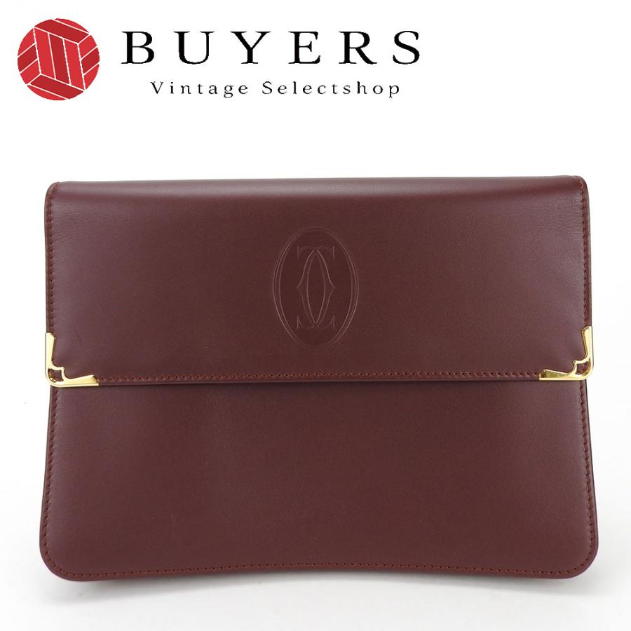 カルティエ セカンドバッグ マストライン クラッチバッグ ゴールド金具 Cartier 中古 カルティエ セカンドバッグ マストライン レザー