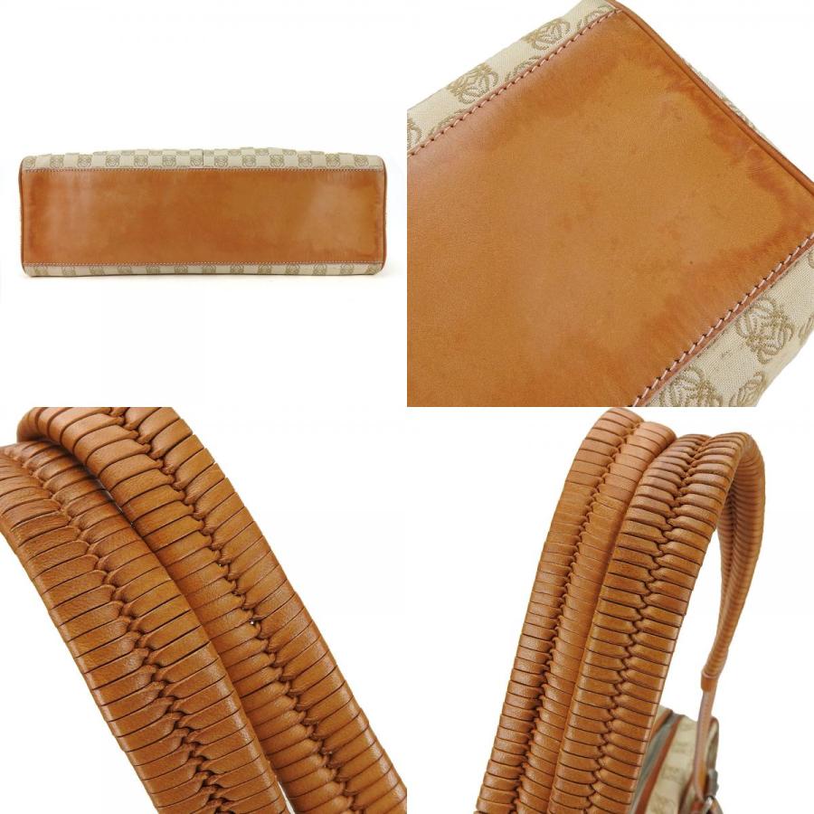 LOEWE（ロエベ） 中古 トートバッグ アナグラム キャンバス レザー