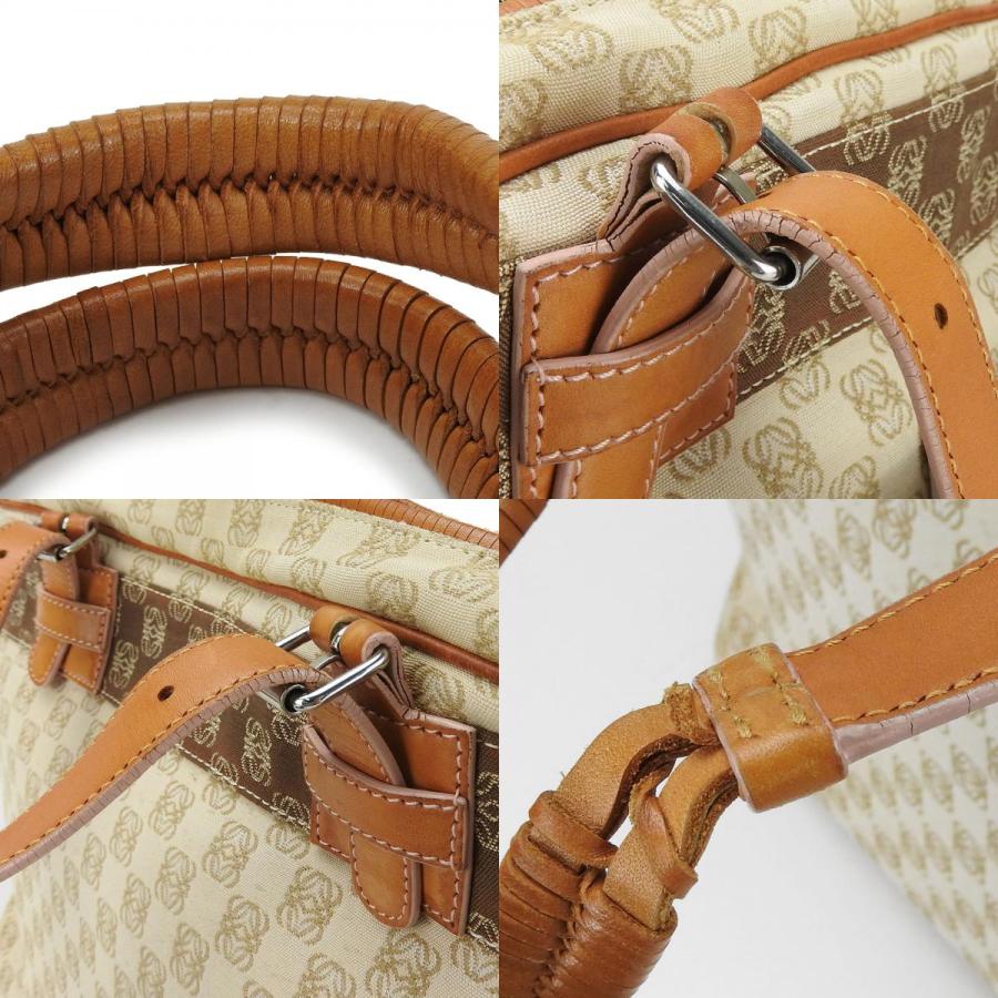 LOEWE（ロエベ） 中古 トートバッグ アナグラム キャンバス レザー