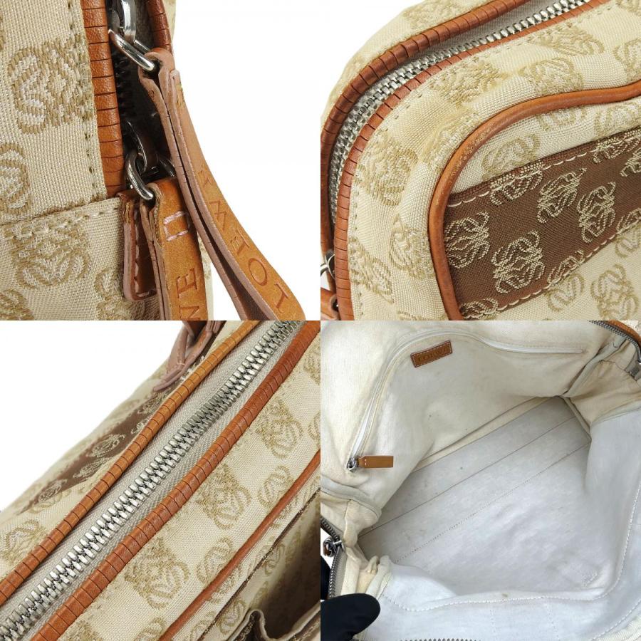 LOEWE（ロエベ） 中古 トートバッグ アナグラム キャンバス レザー