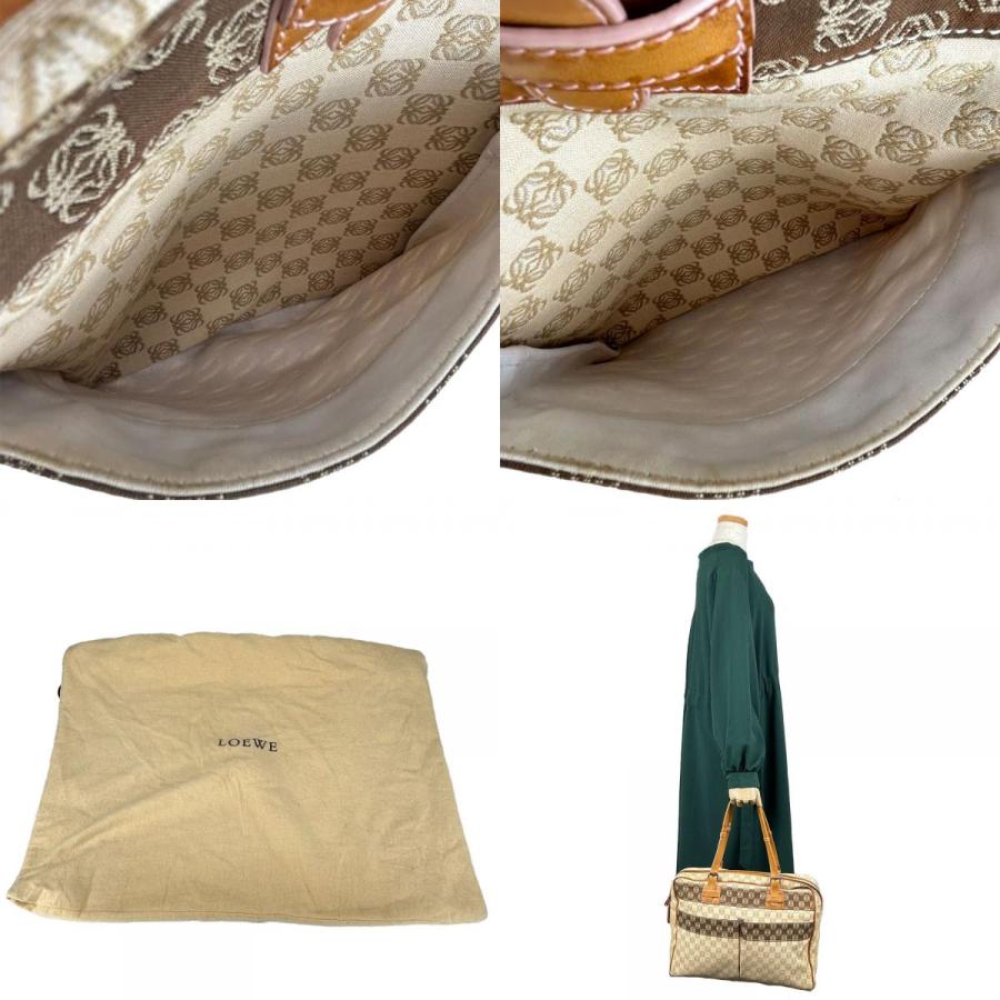 LOEWE（ロエベ） 中古 トートバッグ アナグラム キャンバス レザー