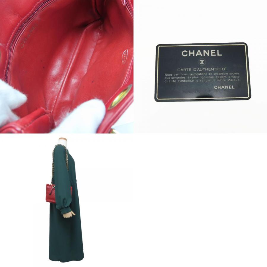 【中古】 シャネル ショルダーバッグ ビコローレ チェーン ラムスキン レッド ゴールド金具 ミニバッグ 巾着 0番台 レディース 女性 CHANEL CHANEL（シャネル） 中古 ショルダーバッグ ビコローレ チェーン
