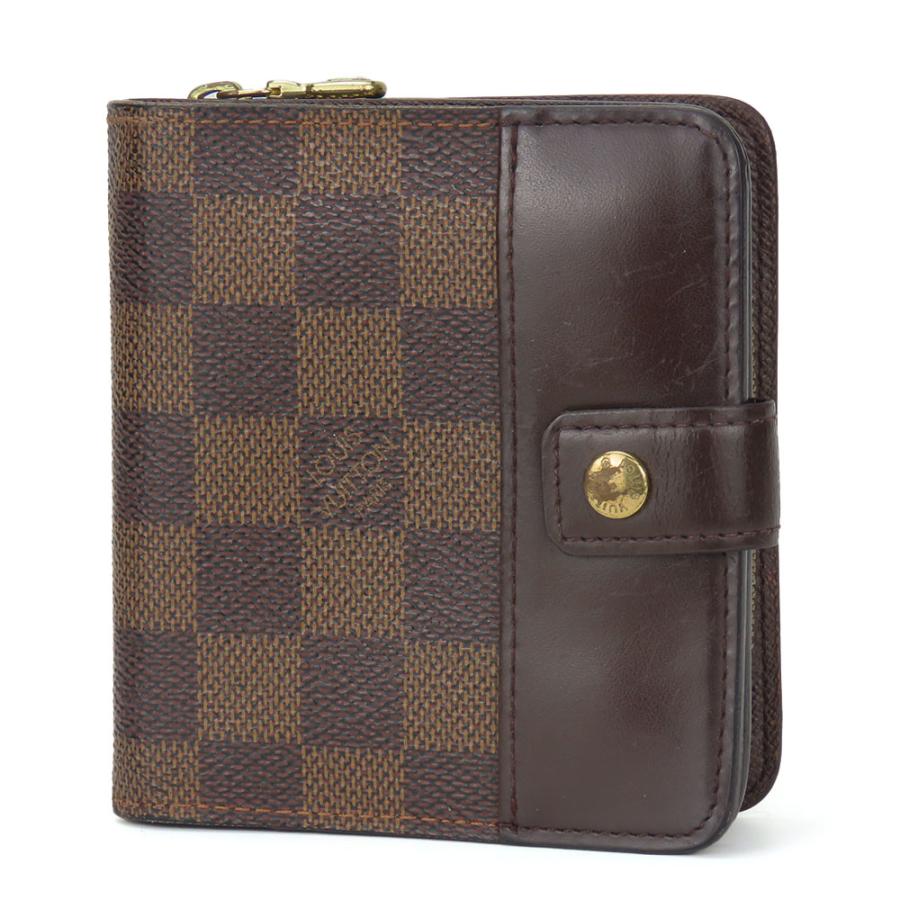 ルイ・ヴィトン 二つ折り財布N61668 ダミエ エベヌ ブラウン ゴールド金具 LOUIS VUITTON（ルイ・ヴィトン） 中古 二つ折り財布 コンパクトジップ