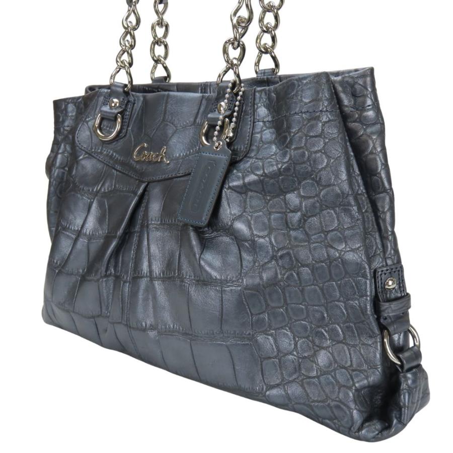 COACH（コーチ） 中古 トートバッグ F17661 レザー ネイビーグレー系