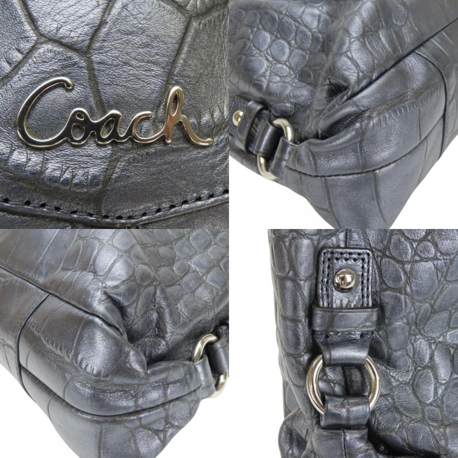 コーチショルダーバッグ COACH（コーチ） 中古 トートバッグ F17661 レザー ネイビーグレー系