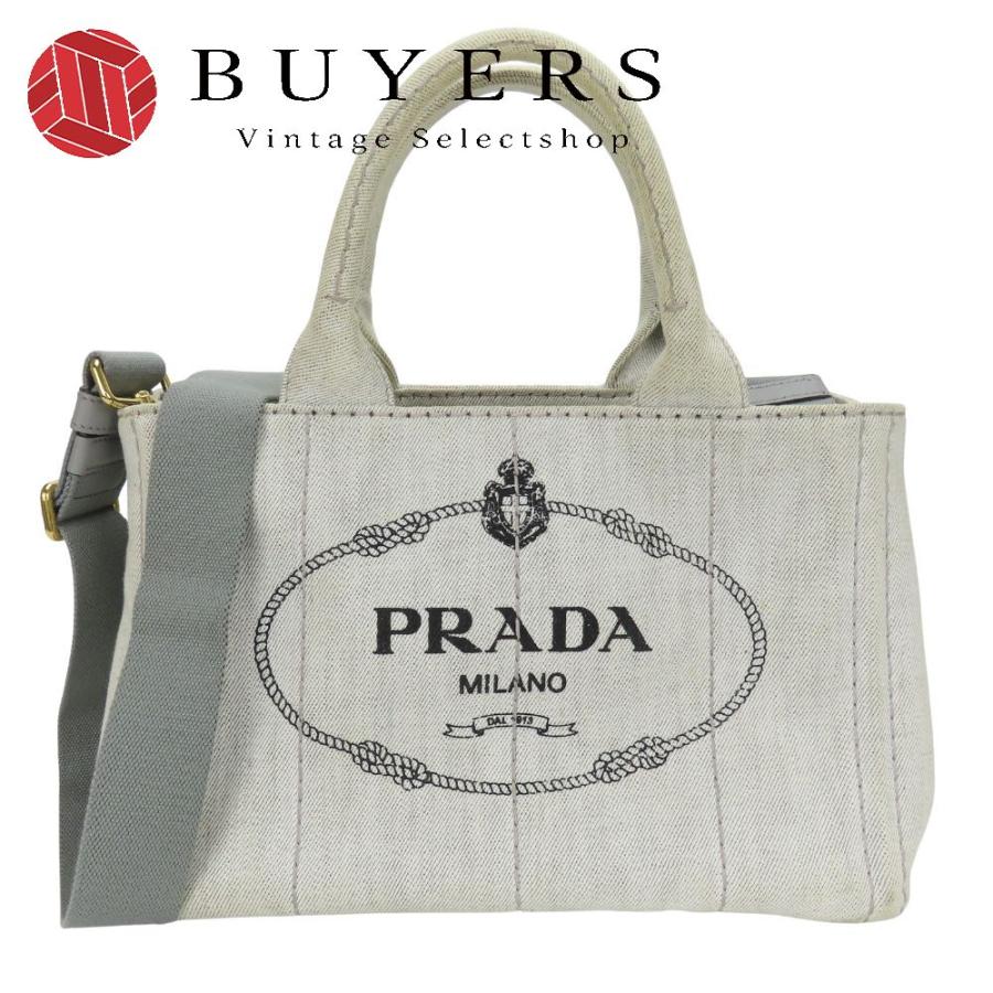 PRADA（プラダ） 中古 トートバッグ カナパ 1BG439 キャンバス グレー  
