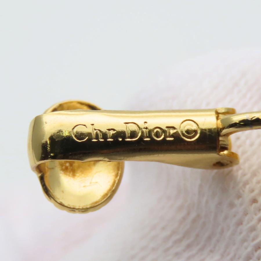 中古 クリスチャンディオール イヤリング CDロゴ メタル ライン