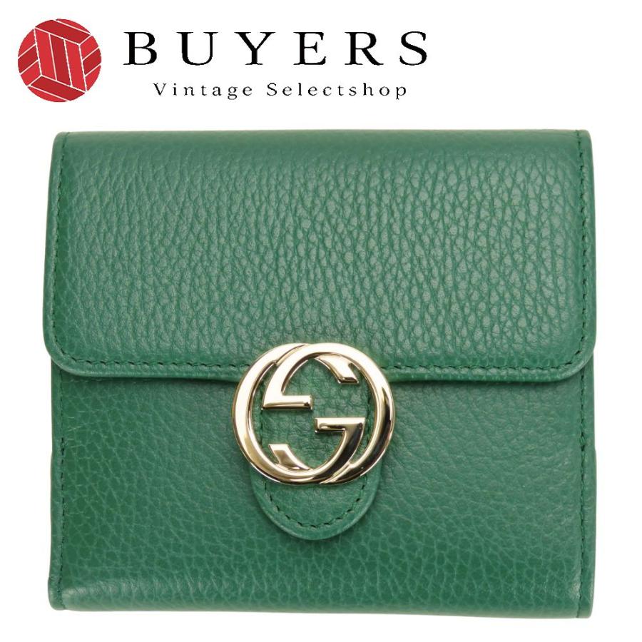 GUCCI（グッチ） 中古 二つ折り財布 インターロッキング 615525 レザー 
