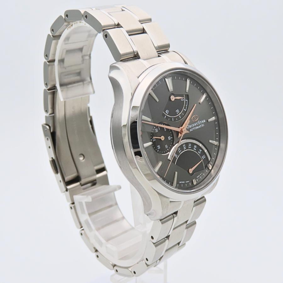 中古 オリエント 腕時計 ORIENT STAR 40A5-UAA0 レトログラード ステンレススチール シルバー 文字盤ブラック パワーリザーブ デイデイトの画像