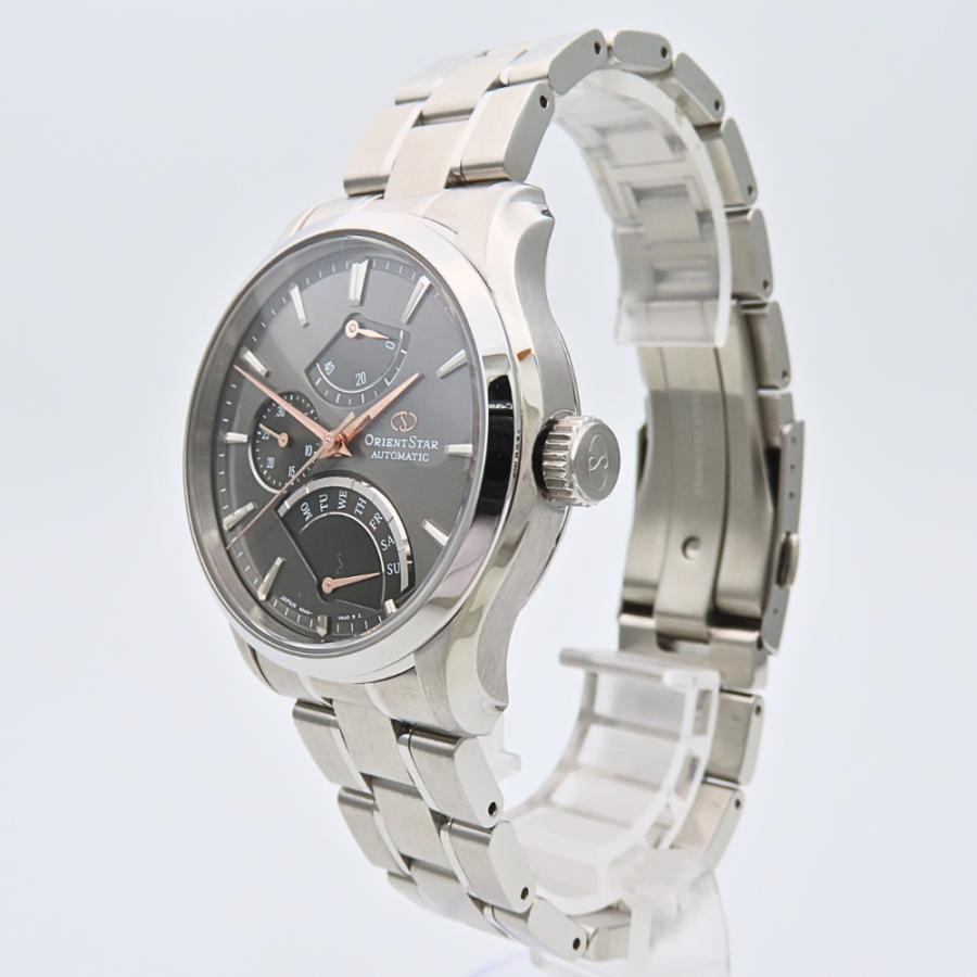 中古 オリエント 腕時計 ORIENT STAR 40A5-UAA0 レトログラード ステンレススチール シルバー 文字盤ブラック パワーリザーブ デイデイトの画像