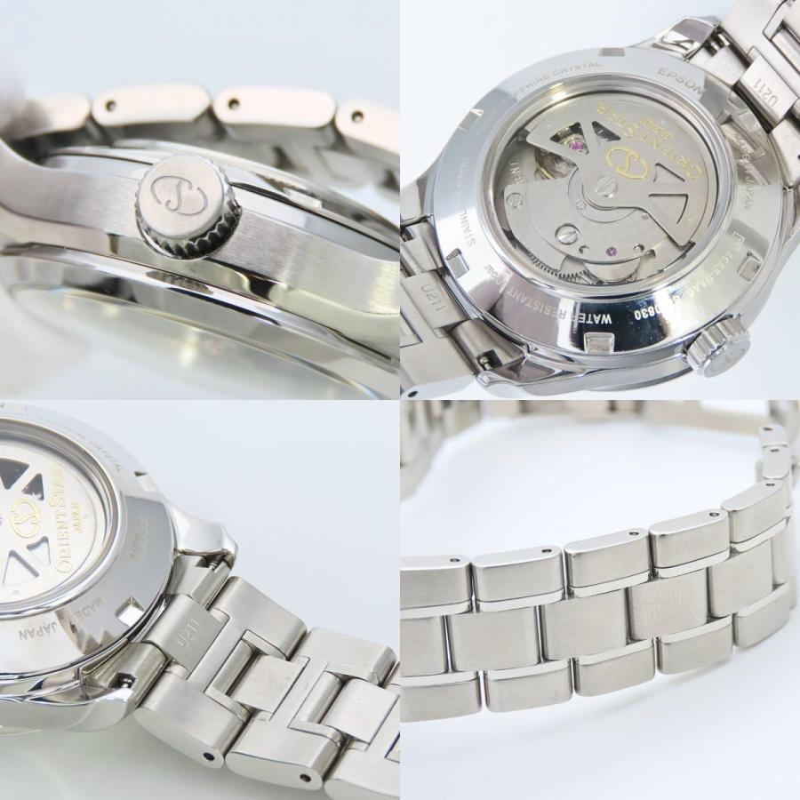 中古 オリエント 腕時計 ORIENT STAR 40A5-UAA0 レトログラード ステンレススチール シルバー 文字盤ブラック パワーリザーブ デイデイトの画像