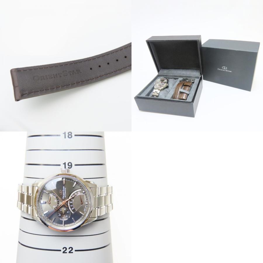 中古 オリエント 腕時計 ORIENT STAR 40A5-UAA0 レトログラード ステンレススチール シルバー 文字盤ブラック パワーリザーブ デイデイトの画像