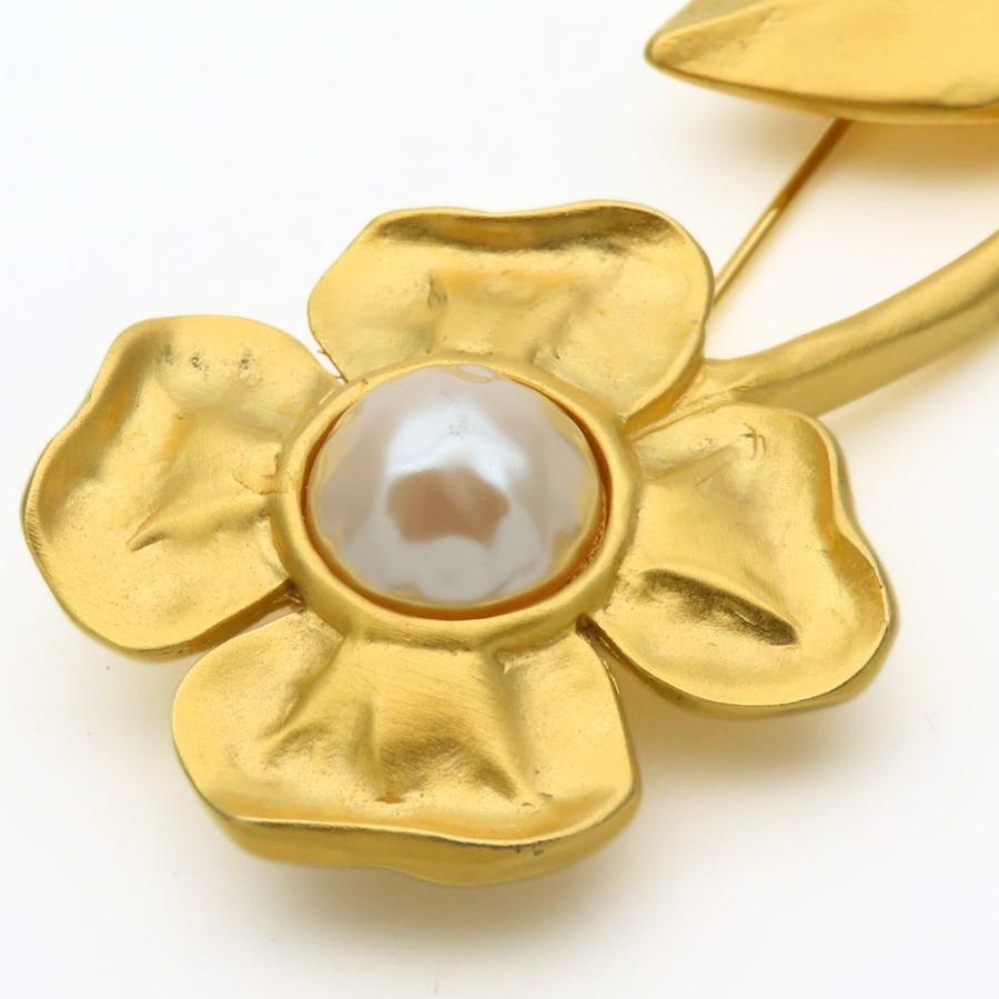 中古 ジバンシー ブローチ フラワー メタル ゴールド アクセサリー
