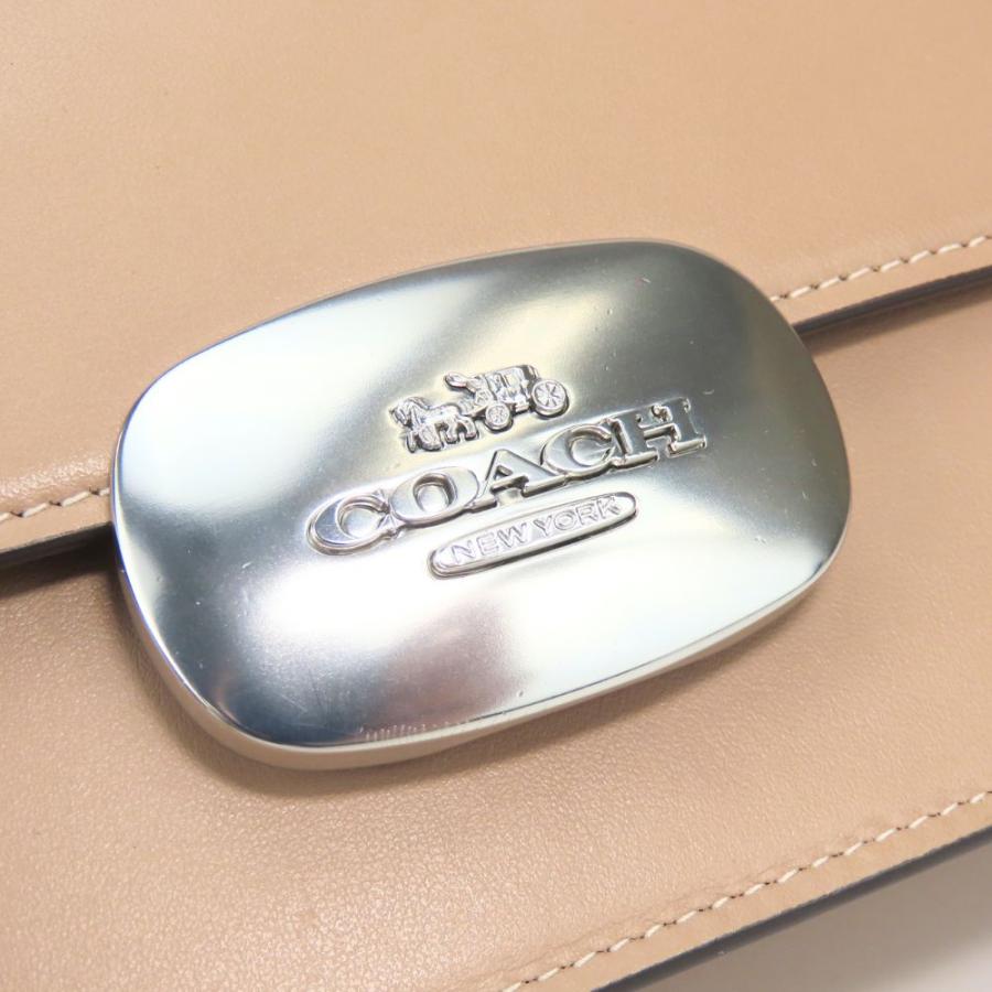 中古 コーチ ショルダーバッグ CP008 レザー ベージュ系 シルバー金具 斜め掛け チェーン カジュアル 普段使い レディース 女性_4