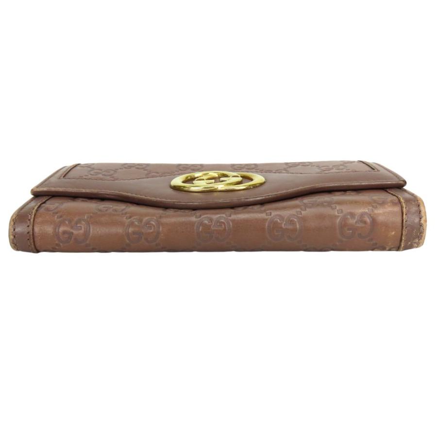 【中古】 グッチ 長財布（かぶせ蓋） インターロッキグG 282431 シマレザー ブラウン ゴールド金具 二つ折り カジュアル 小物 レディース 女性 GUCCI GUCCI（グッチ） 中古 長財布（かぶせ蓋） インターロッキグG 282431