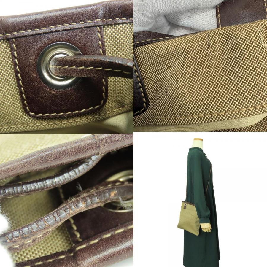 PRADA（プラダ） 中古 ショルダーバッグ キャンバス レザー ベージュ