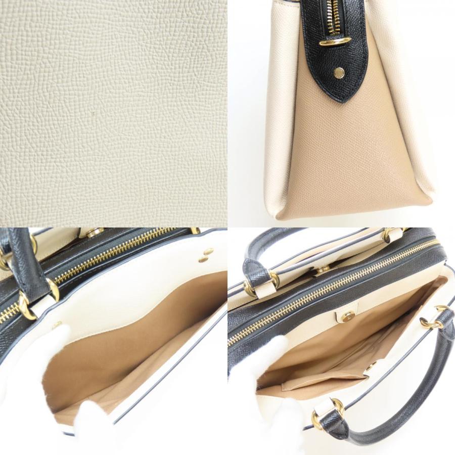 COACH（コーチ） 中古 ハンドバッグ 91162 レザー アイボリー ブラック