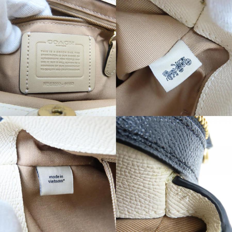 COACH（コーチ） 中古 ハンドバッグ 91162 レザー アイボリー ブラック