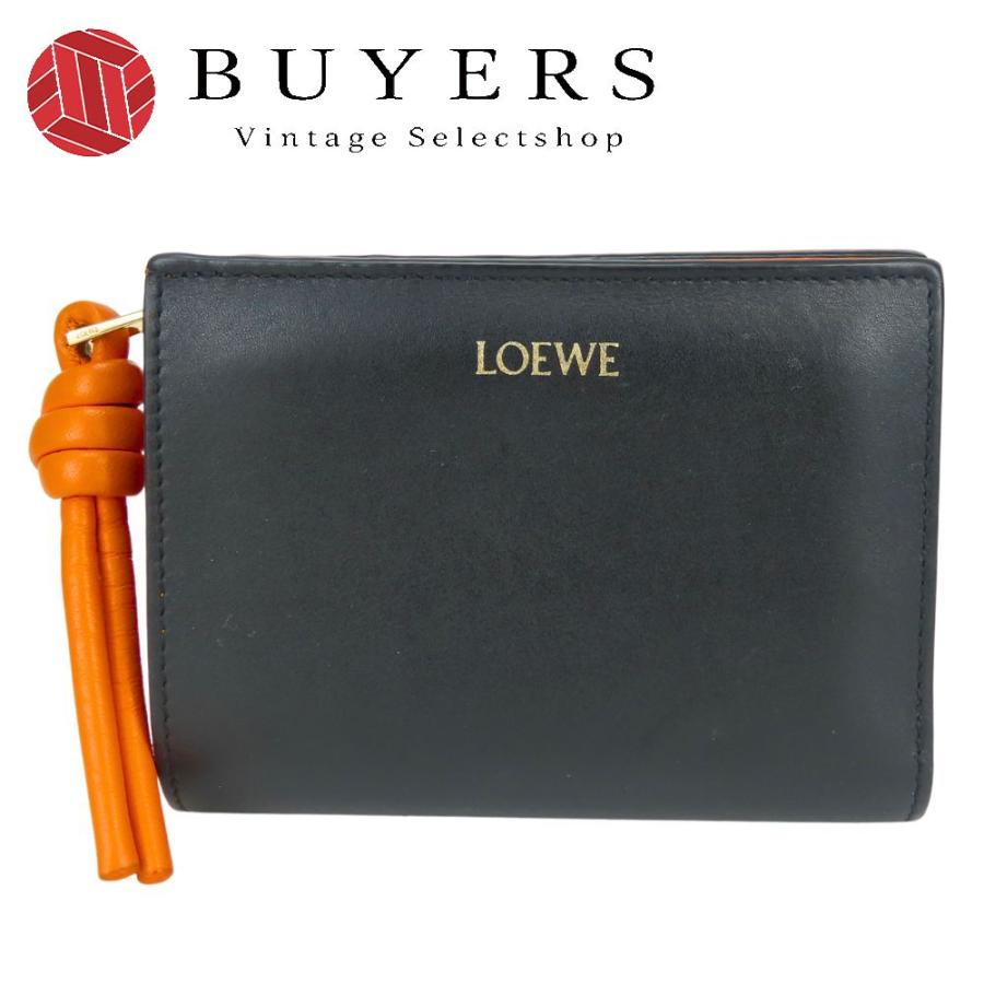 LOEWE（ロエベ） 中古 二つ折り財布 ノットコンパクト シャイニー バイ