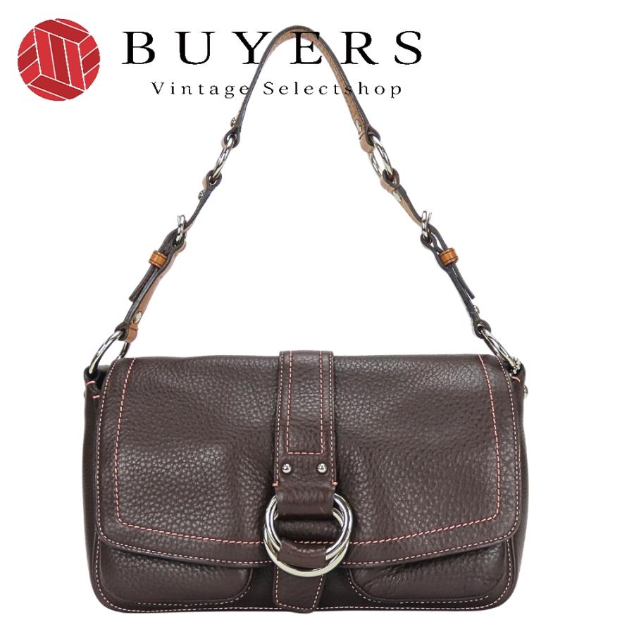 COACH（コーチ） 中古 ショルダーバッグ 8A41 レザー ダークブラウン 