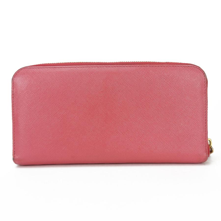 PRADA 長財布 ゴールド×ピンク PRADA（プラダ） 中古 長財布 サフィアーノ ピンク PEONIA ゴールド
