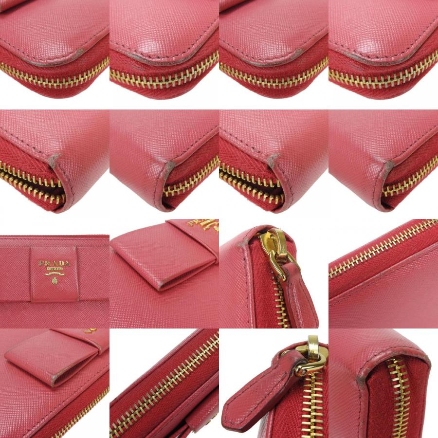 PRADA 長財布 ゴールド×ピンク PRADA（プラダ） 中古 長財布 サフィアーノ ピンク PEONIA ゴールド