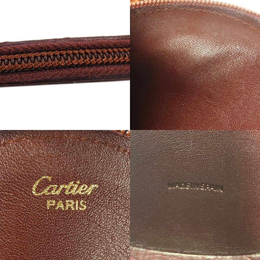 カルティエ マストライン ラウンド ケース レザー ボルドー 金色金具 Cartier（カルティエ） 中古 コインケース マストドゥ ラウンド マスト