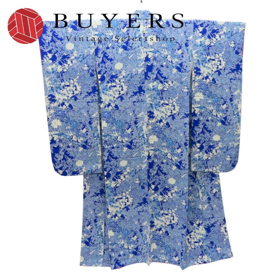 中古 振袖 正絹 青 白 総柄 和装 呉服 和服 きもの レディース 女性 中古 振袖 正絹 青 白 総柄 和装 呉服 和服 きもの レディース 女性