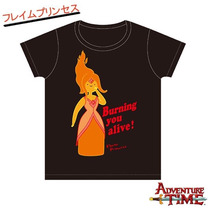 LINE登録で300円クーポン アドベンチャータイム Tシャツ フレイムプリンセス/ブラック/レディース/M/ Adventure Time｜buyersnetclub