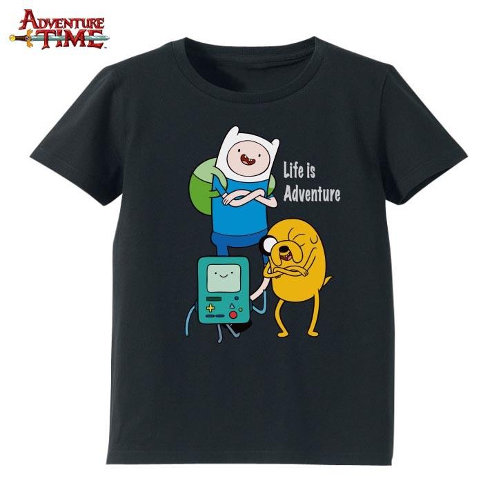 LINE登録で300円クーポン アドベンチャータイム Tシャツ ファミリー/ブラック/レディース/M/ Adventure Time｜buyersnetclub