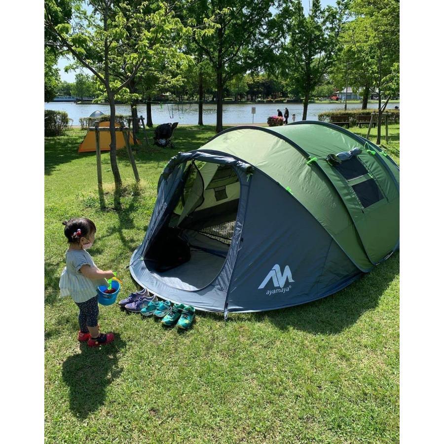 【組み立て1分 広い本格テント】ポップアップテント【まるで一夜城】4人?6人用 フルクローズ 防水 耐水圧3000mm 簡単組立 UVカット 防災 2層 アヤマヤ ポップアップテント 6人用