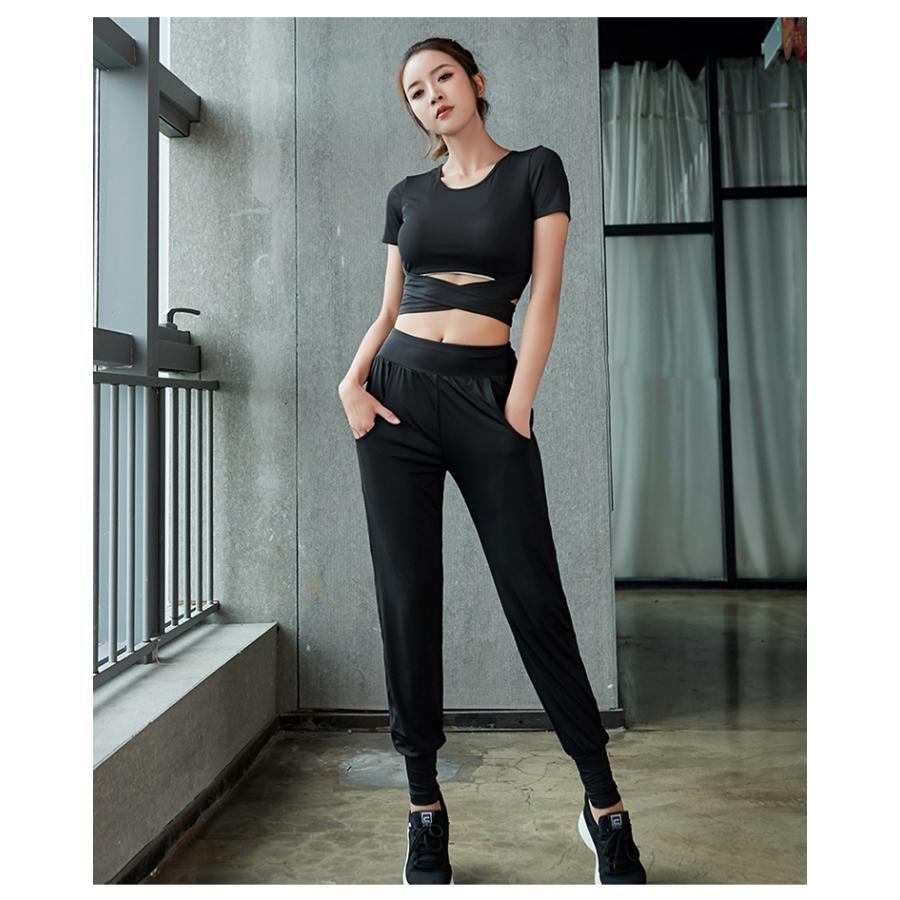 スポーツウェア レディース Milanda Tシャツ ズンバ セット ダンス パンツ ブランド マルチセットアップa ヨガウェア 体型カバー 吸水速乾 Sale開催中 ブランド