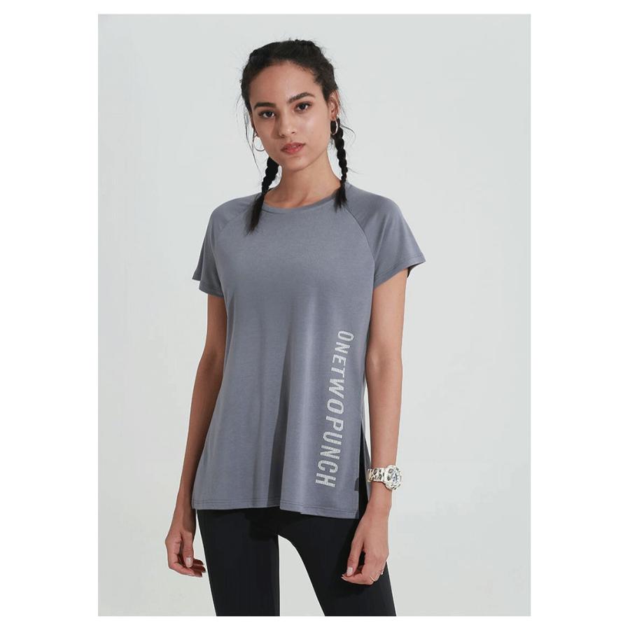 Milanda ヨガウェア おしゃれ ブランド トップス ホットヨガウェア スポーツウェア レディースtシャツ サイドロゴ3カラーtシャツ Yw Top Buysense 通販 Yahoo ショッピング