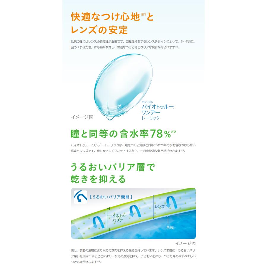 バイオトゥルーワンデートーリック4箱セット(左右各2箱) 【 乱視用 コンタクト ワンデー 1day BiotrueToric 1日使い捨て ボシュロム 30枚入 】 | バイオトゥルー | 03