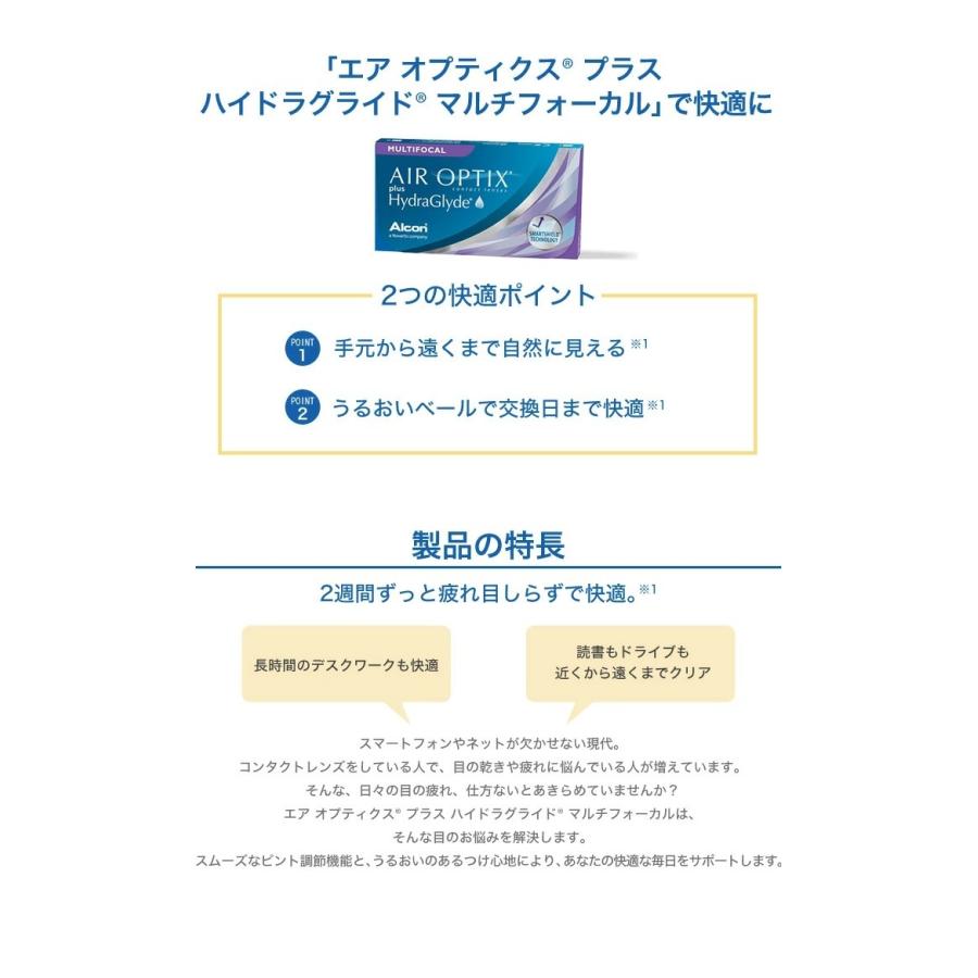 エアオプティクス プラス ハイドラグライド マルチフォーカル   【 遠近両用コンタクトレンズ 2week アルコン Alcon AIR OPTIX MULTIFOCAL 】 | エアオプティクス | 05