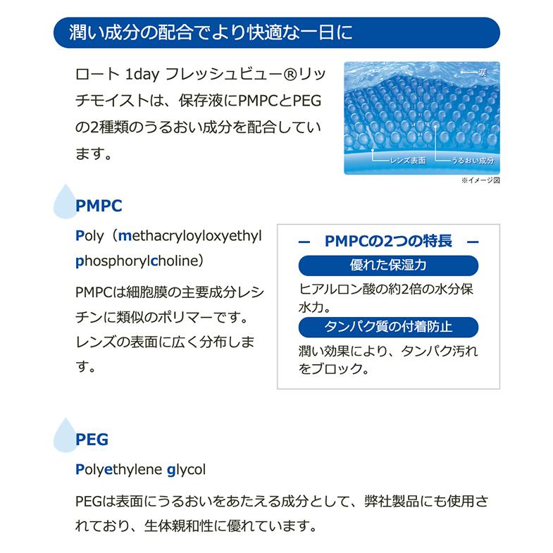 ロート1dayフレッシュビューリッチモイスト（30枚入）2箱セット（左右各1箱）   / コンタクトレンズ ワンデー 1day ロート rohto UVカット | ロート製薬 | 03
