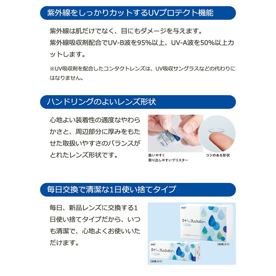ロート1dayフレッシュビューリッチモイスト（30枚入）2箱セット（左右各1箱）   / コンタクトレンズ ワンデー 1day ロート rohto UVカット | ロート製薬 | 04