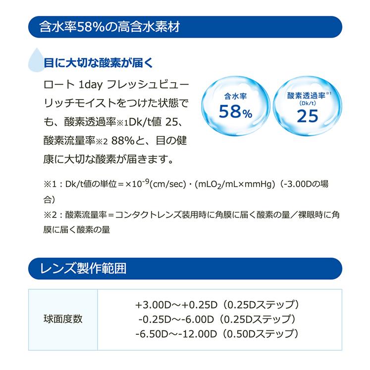 ロート1dayフレッシュビューリッチモイスト（30枚入）2箱セット（左右各1箱）   / コンタクトレンズ ワンデー 1day ロート rohto UVカット | ロート製薬 | 05