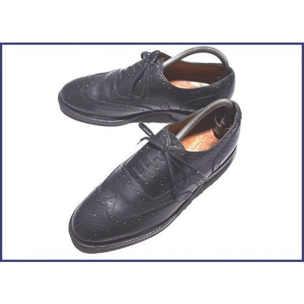 美品/オランダ王室御用達★ヴァンボメル★シボ革ウイングチップ:25.0/6.5/黒/グッドイヤー製法◆9G67 | 
