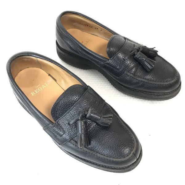 リーガル/REGAL★シボ本革/タッセルローファー【24.0/黒/BLACK】ビブラムソール/ビジネス/dress shoes◆F-41 |  | 01