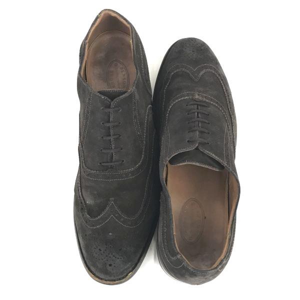 BENSON SHOES☆本革ウイングチップ【29.5/暗茶】スエード加工