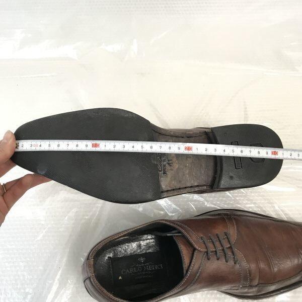 Made in Italy★CARLO MEDICI/カルロメディチ★本革/ロングノーズ/Uチップ【41/25.5-26.0/茶/BROWN】ビジネス/dress shoes◆D-71 |  | 06
