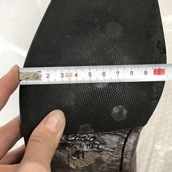 Made in Italy★CARLO MEDICI/カルロメディチ★本革/ロングノーズ/Uチップ【41/25.5-26.0/茶/BROWN】ビジネス/dress shoes◆D-71 |  | 07